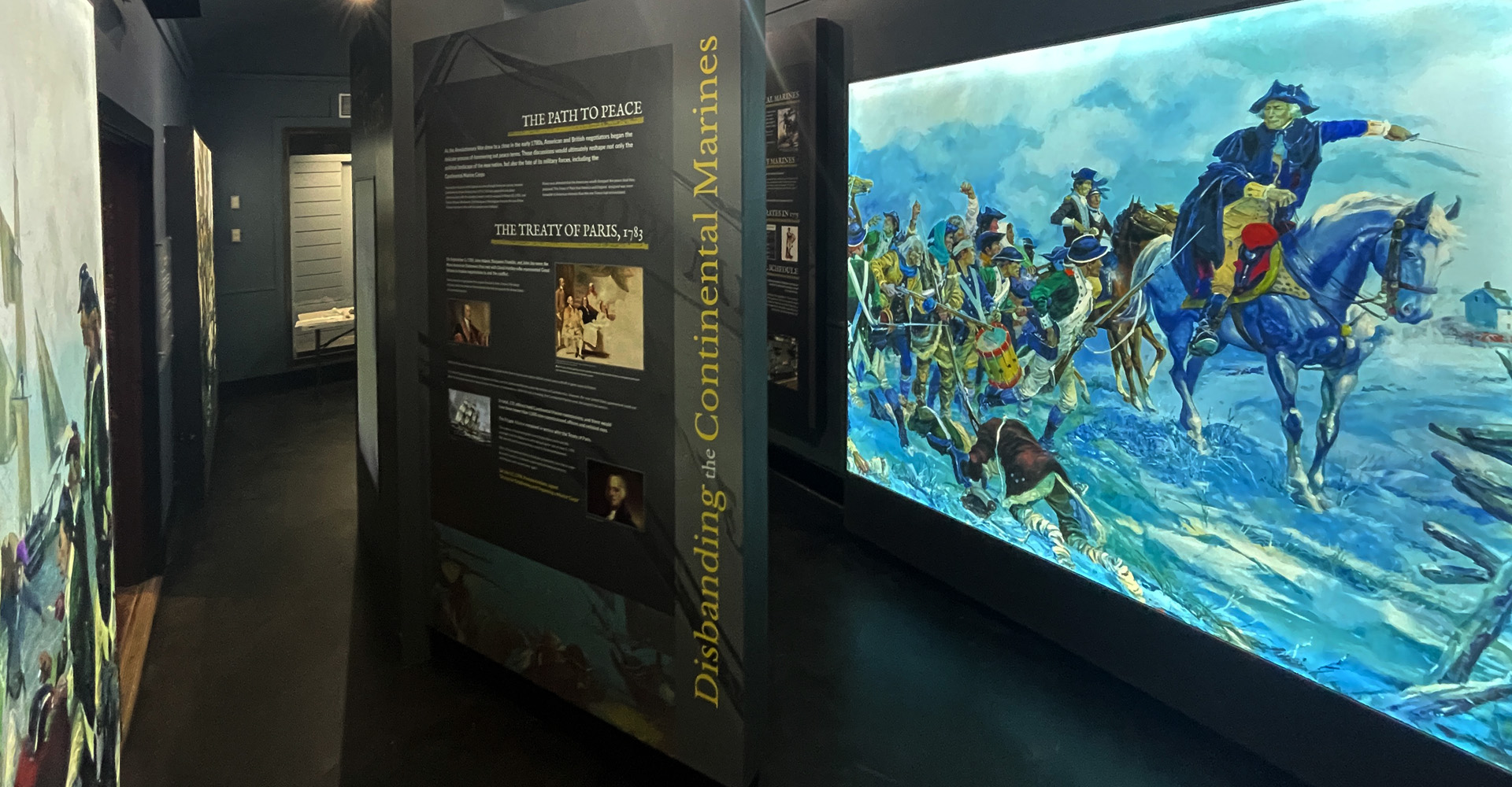Wide view of the exhibit gallery