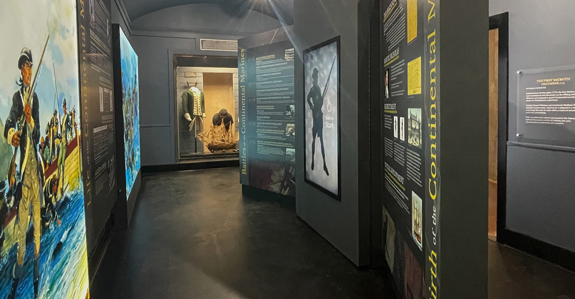 View of the gallery from the back of the exhibit