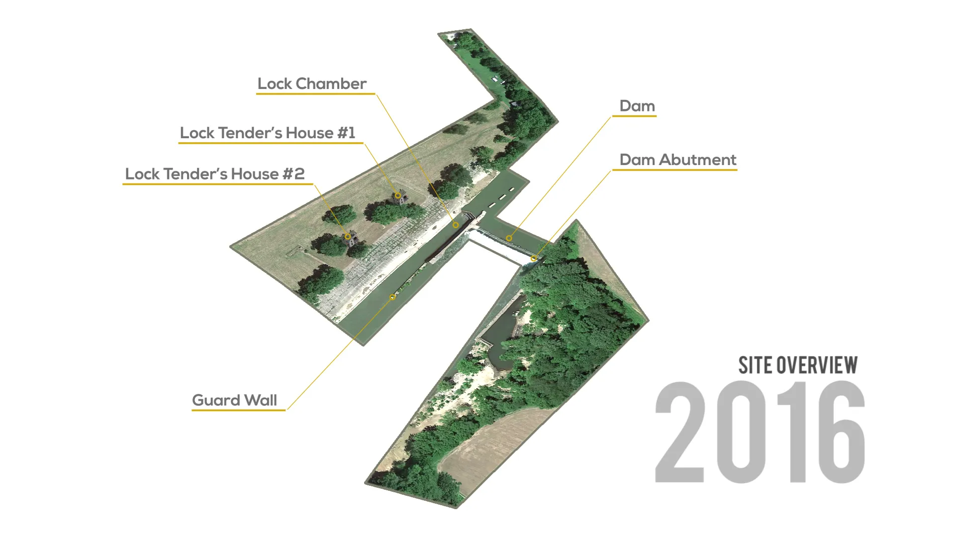 3D digital model of Lock Tender's House #1, northwest view